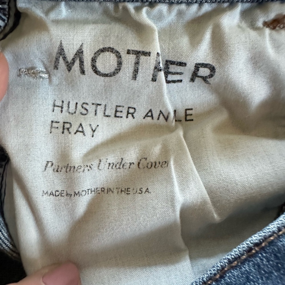 MOTHER Hustler Ankle Fray Women's Classic Blue Jeans - Picture 3 of 5